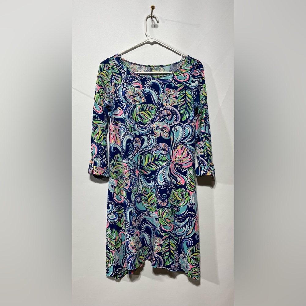 Lilly Pulitzer Edna Swing Shift Dress in Multi Hanging with‎ Fronds Size X-Small